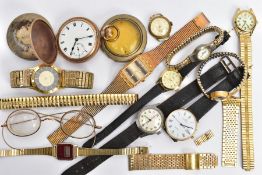AN ASSORTMENT OF WATCHES, to include a Garrard quartz watch with black Roman Numerals and black