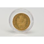 A GEORGE III HALF GUINEA GOLD COIN, dated 1790, approximate gross weight 4.2 grams, together with