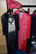 LADIES CLOTHING, comprising a Cojana Sport black and white ribbed knitted dress with matching long