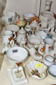 THIRTY SIX PIECES OF CERAMIC CRESTED WARES, pieces by different manufacturers to include WH Goss,