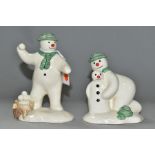 TWO ROYAL DOULTON 'THE SNOWMAN GIFT COLLECTION' FIGURES, comprising DS22 The Snowman Snowballing and
