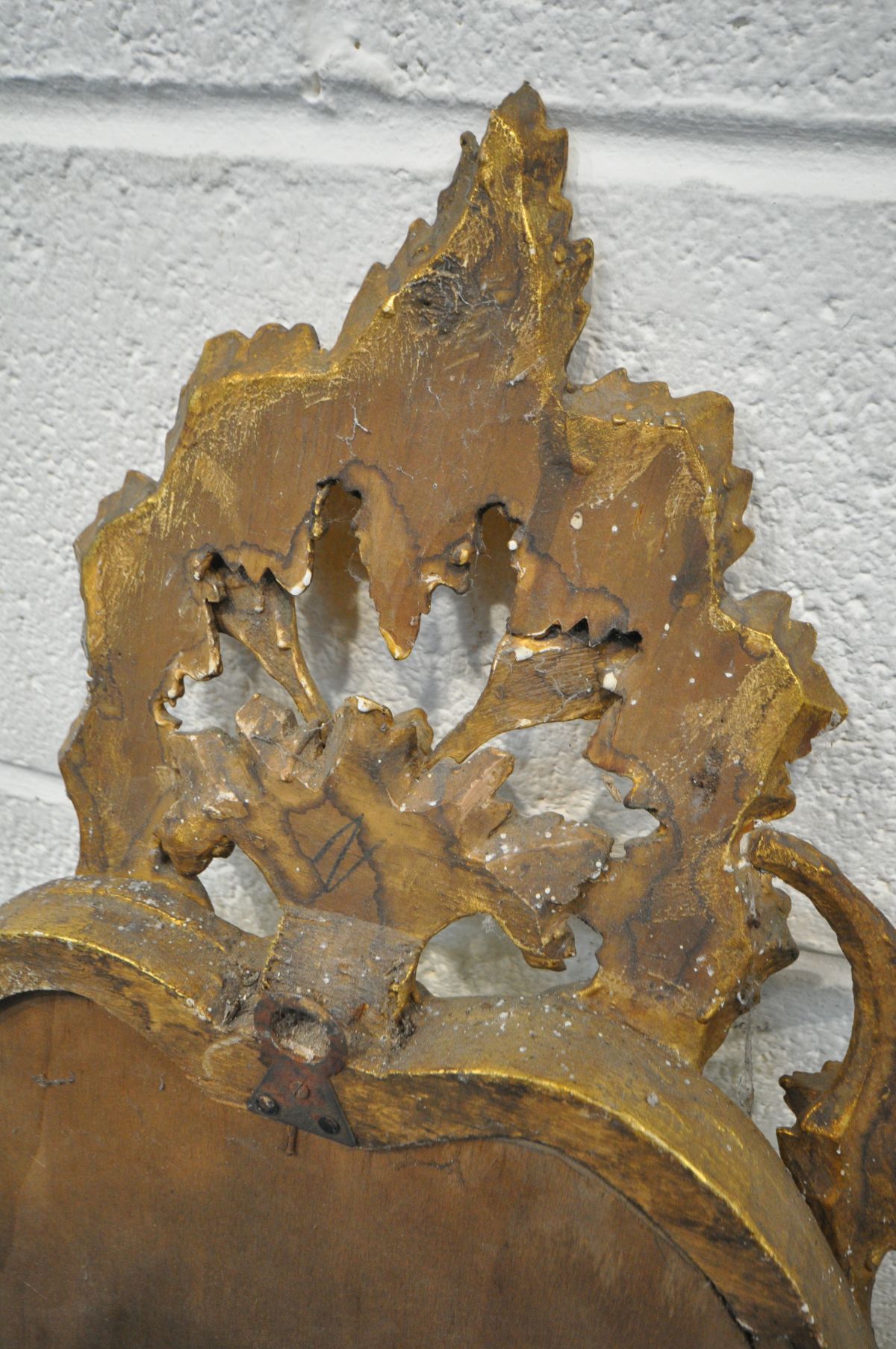 A FRENCH STYLE GILTWOOD WALL MIRROR, with acanthus leaves, flower heads below a still life surmount, - Image 6 of 8