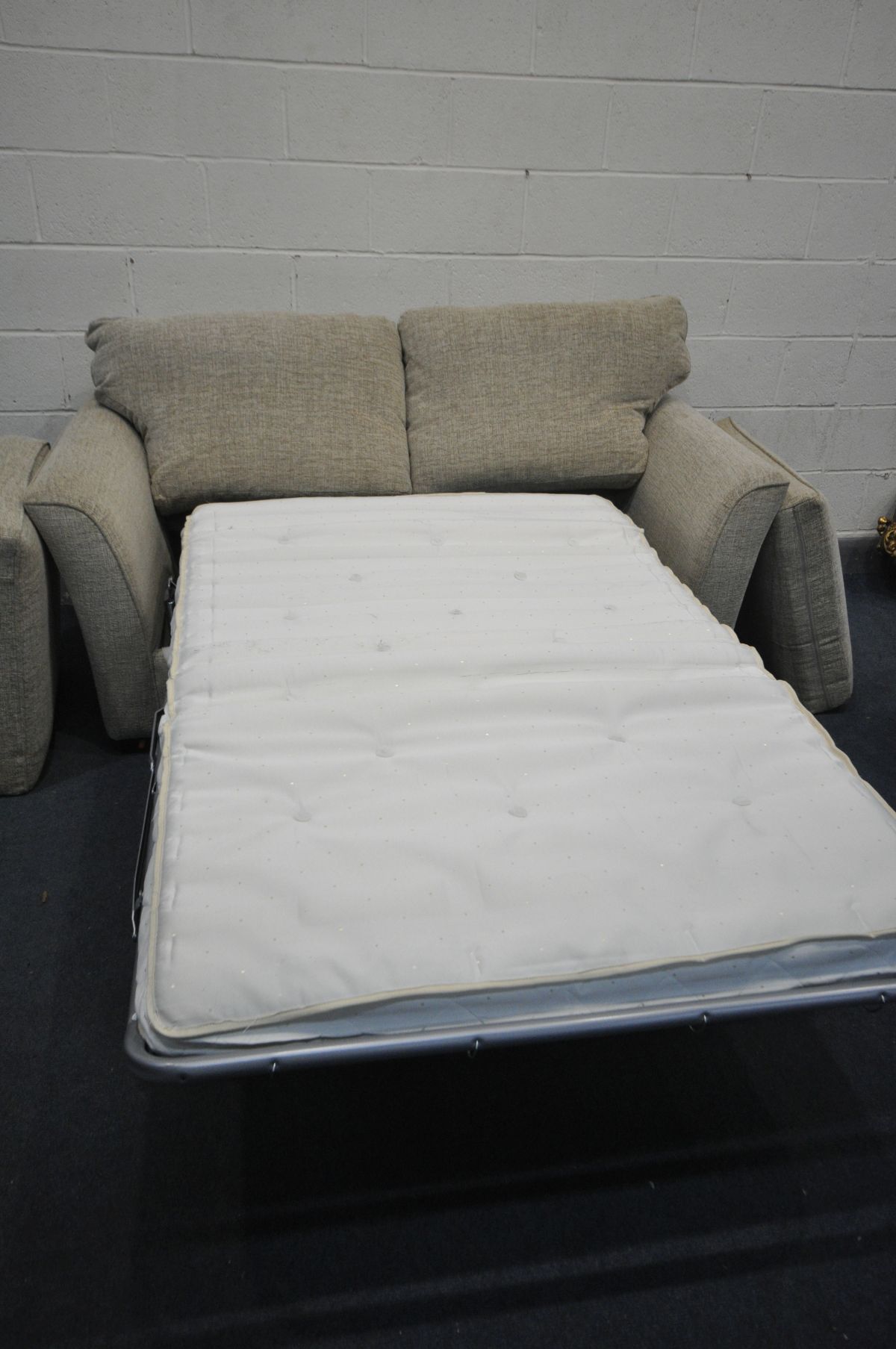 AN ALSTONS UPHOLSTERY BEIGE UPHOLSTERED SOFA BED - Image 3 of 3