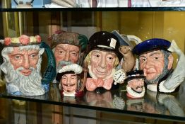 A COLLECTION OF EIGHT ROYAL DOULTON CHARACTER JUGS, comprising 'Capt. Ahab' D6500, 'Don Quixote'