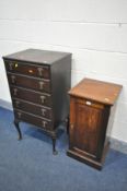 A VICTORIAN PITCH PINE POT CUPBOARD, with a fielded panel, width 39cm x depth 38cm x height 79cm,