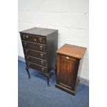 A VICTORIAN PITCH PINE POT CUPBOARD, with a fielded panel, width 39cm x depth 38cm x height 79cm,