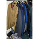 EIGHT BOXES OF MEN'S SHIRTS WITH SEVENTEEN JACKETS AND COATS, a large quantity of shirts, all size