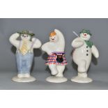 THREE ROYAL DOULTON 'THE SNOWMAN GIFT COLLECTION' FIGURES, comprising DS2 The Snowman, DS3 Stylish