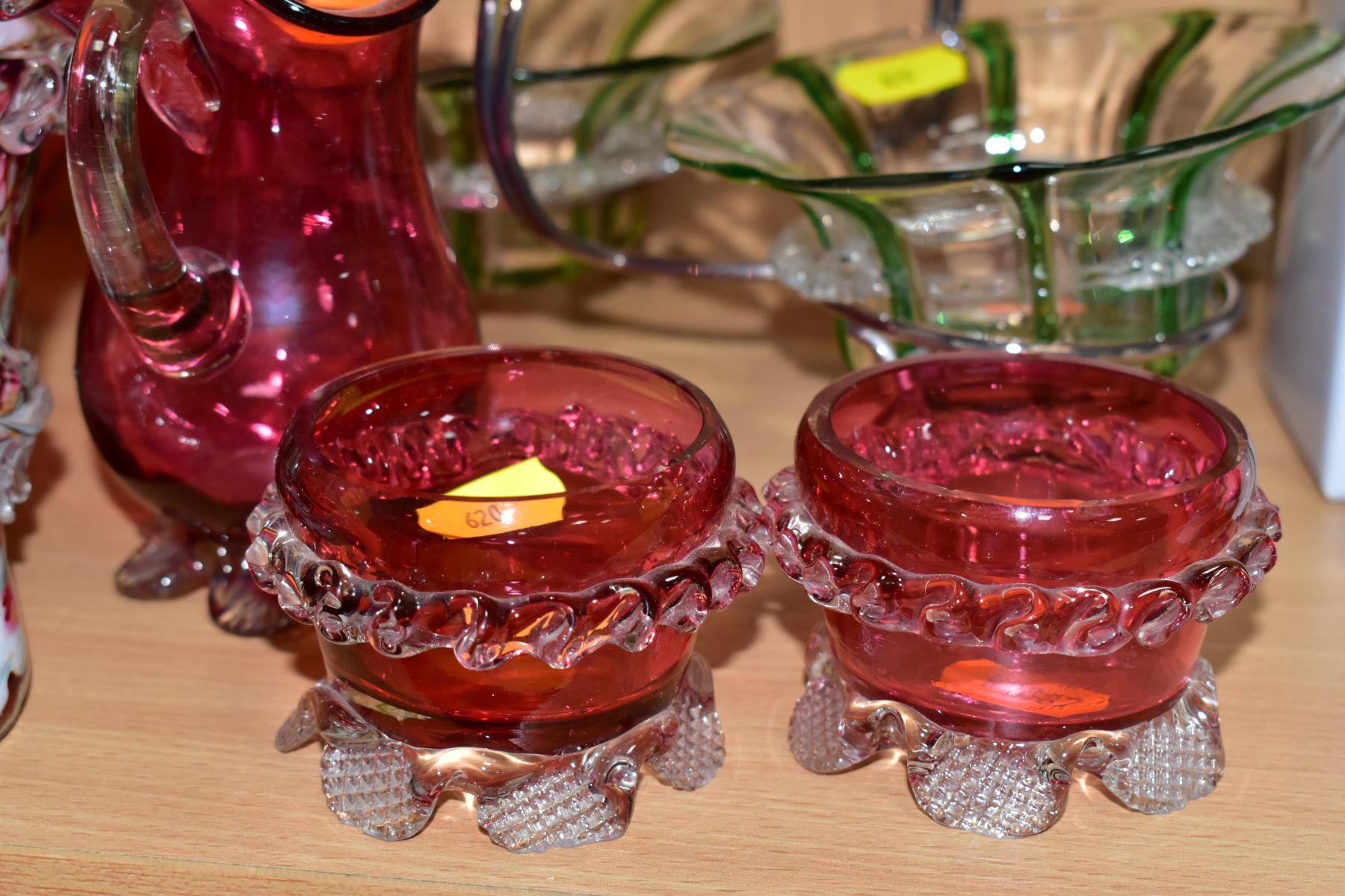 LATE 19TH / EARLY 20TH CENTURY GLASS WARES ETC, comprising Stuart and Sons style bonbon dishes in - Image 2 of 12