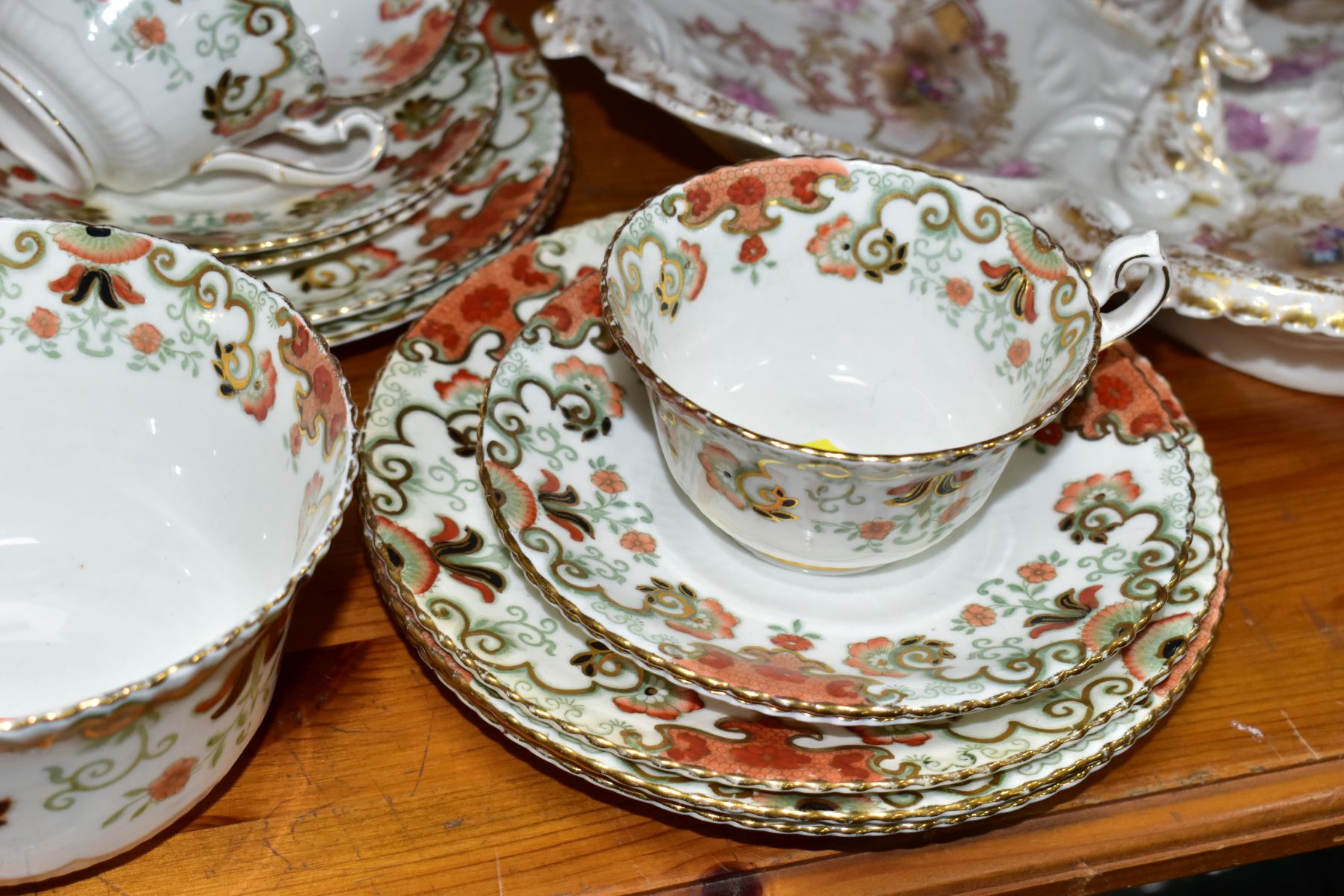 A GROUP OF CERAMIC TEAWARES ETC, comprising a twenty one piece Royal Crown Derby Derby Posies part - Image 8 of 20