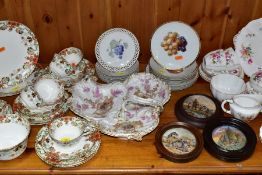 A GROUP OF CERAMIC TEAWARES ETC, comprising a twenty one piece Royal Crown Derby Derby Posies part