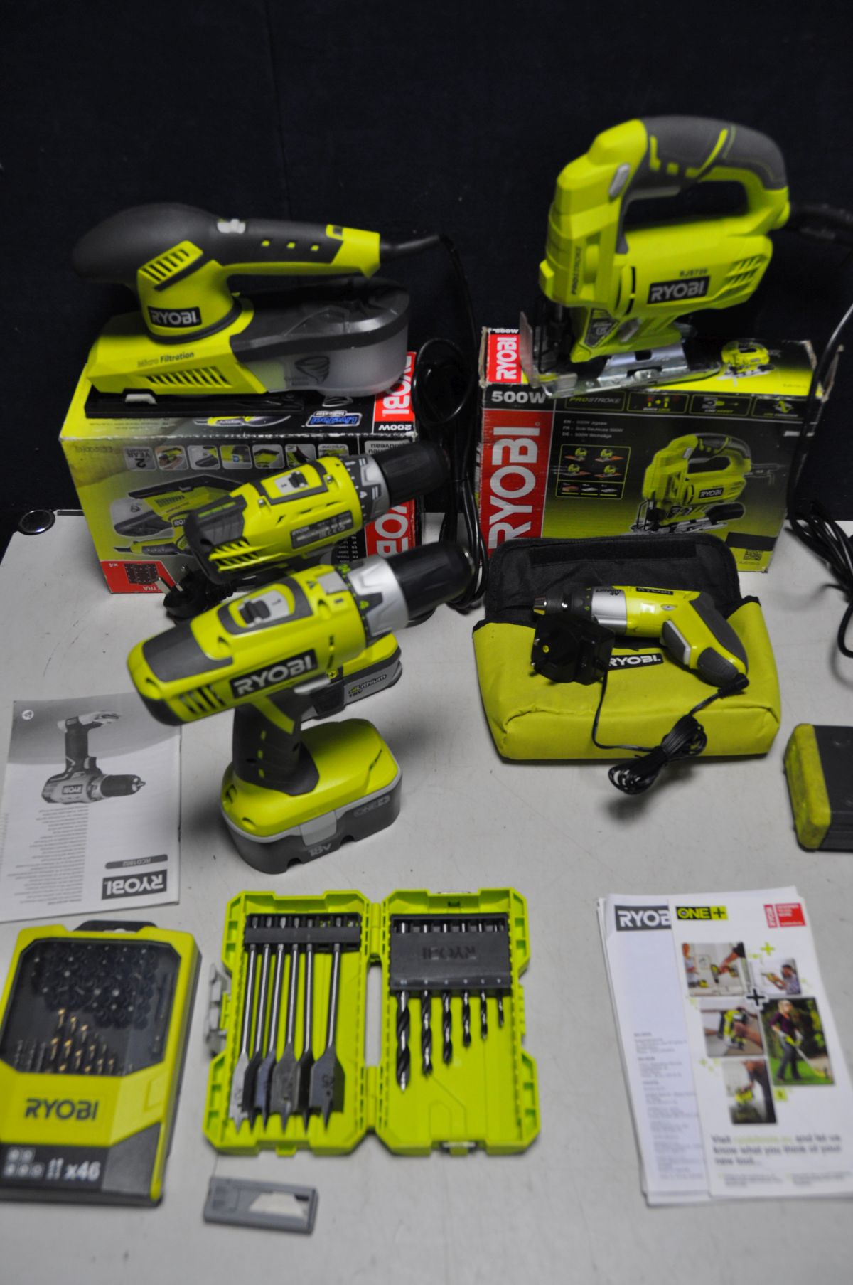 A COLLECTION OF RYOBI comprising of two RYOBI RCD1802 18v cordless drill drivers, RYOBI CSD41 4v - Image 2 of 4