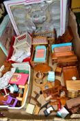 A QUANTIY OF ASSORTED MODERN DOLLS HOUSE FURNITURE, mixture of wooden and plastic items, boxed