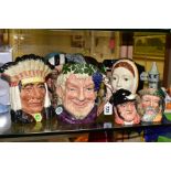 EIGHT ROYAL DOULTON CHARACTER JUGS, comprising 'Bacchus' D6499, 'North American Indian' D6611, '