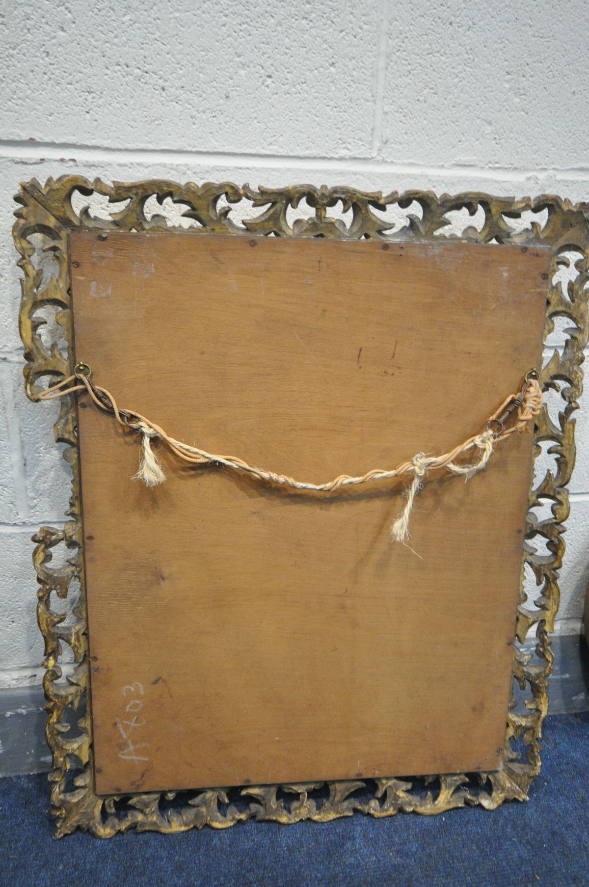 A 19TH CENTURY ROCOCO REVIVAL GILTWOOD WALL MIRROR, the plain rectangular plate within a frame - Image 5 of 8