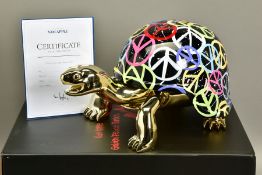 DIEDERIK VAN APPLE / VANAPPLE (DUTCH 1985) 'WORLD PEACE', a limited edition gold turtle sculpture