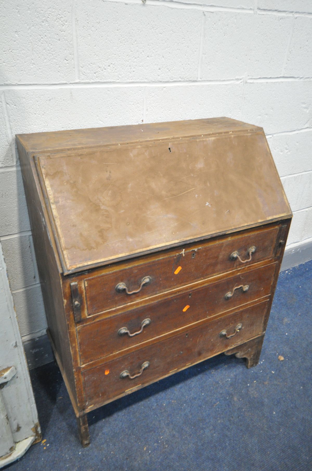 A PERIOD PAINTED PINE CABINET with two cupboard doors, width 75cm x depth 28cm x height 90cm, a - Image 6 of 7