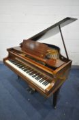 AN ALLISON OF LONDON MAHOGANY 4FT4 BABY GRAND PIANO, serial number unknown, supplied by Harrods of