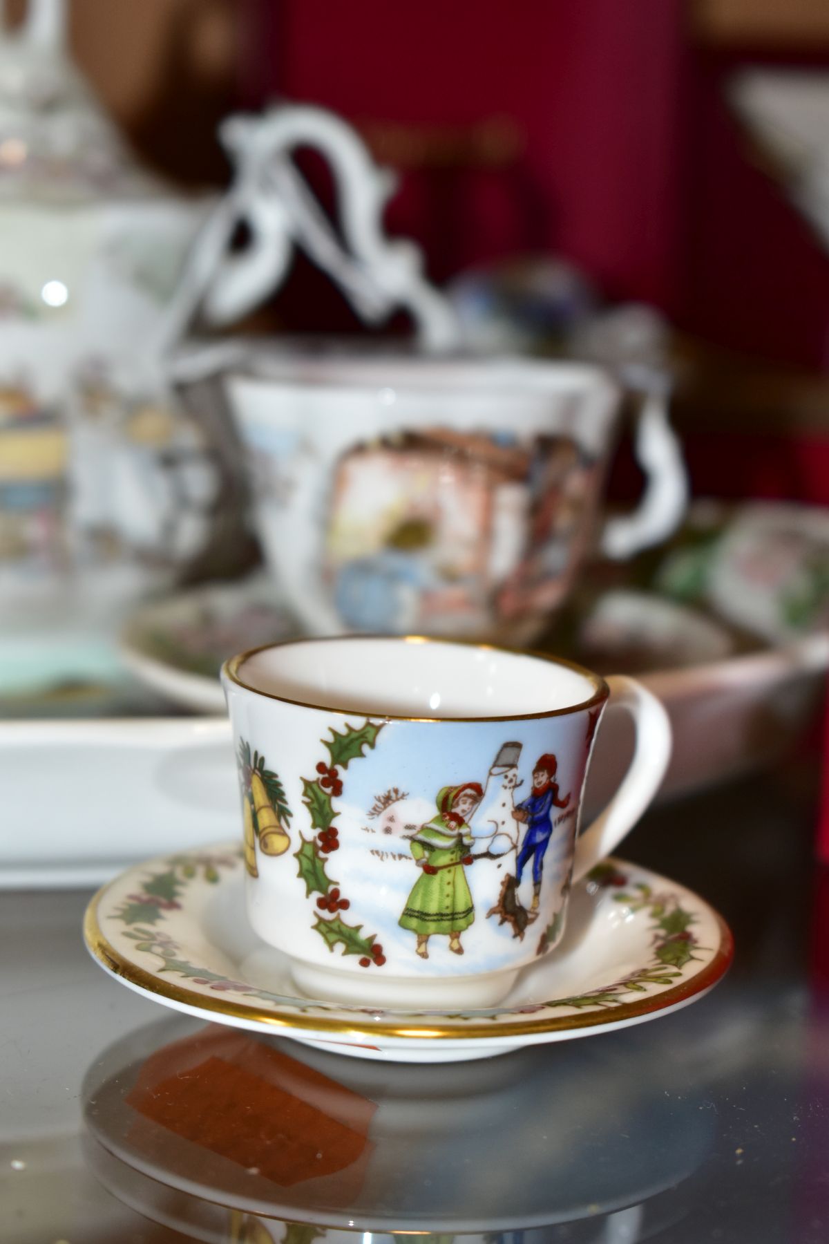 A COLLECTION OF BOXED CAVERSWALL MINIATURE CUPS AND SAUCERS AND OTHER MINIATURE TEAWARES, - Image 3 of 8