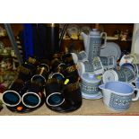 A TWENTY SEVEN PIECE PORTMEIRION GREEK KEY COFFEE SET WITH A TWENTY EIGHT PIECE HORNSEA TAPESTRY