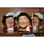 THREE LARGE ROYAL DOULTON MUSKETEERS CHARACTER JUGS, Aramis D6441, Athos D6439 and Porthos D6440 (3)