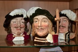 THREE LARGE ROYAL DOULTON MUSKETEERS CHARACTER JUGS, Aramis D6441, Athos D6439 and Porthos D6440 (3)