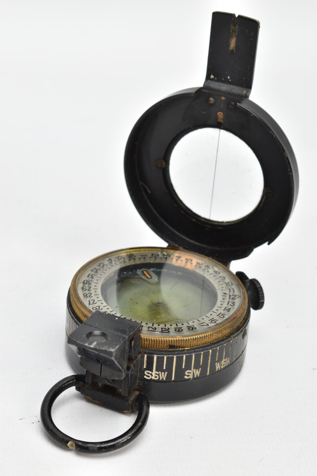 A MILITARY COMPASS, black compass, stamped T.G.C2 Ltd London number 234303, dated 1943 MK III - Image 3 of 7