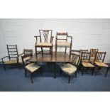 ELEVEN VARIOUS PERIOD CHAIRS of various ages, styles and woods, and a Georgian mahogany gate leg