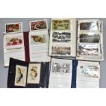 POSTCARDS, approximately 455 Postcards in four albums featuring early - mid 20th century