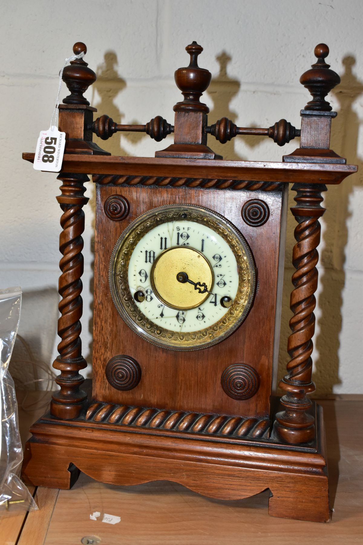 TWO EARLY 20TH CENTURY MANTLE CLOCKS, one marked The United Clock Co Limited Birmingham, with Arabic - Image 2 of 15