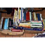 BOOKS, approximately ninety hardback titles in three boxes to include contemporary fiction novels (