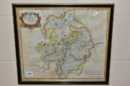 A ROBERT MORDEN HAND COLOURED MAP OF WARWICKSHIRE, sold by Abel Swalw, Awnsham and John Churchill,