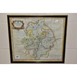 A ROBERT MORDEN HAND COLOURED MAP OF WARWICKSHIRE, sold by Abel Swalw, Awnsham and John Churchill,