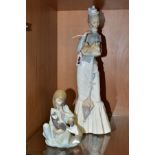 TWO LLADRO FIGURE GROUPS, comprising A Walk with the Dog no4893, designed by Jose Roig issued