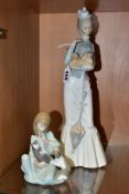 TWO LLADRO FIGURE GROUPS, comprising A Walk with the Dog no4893, designed by Jose Roig issued