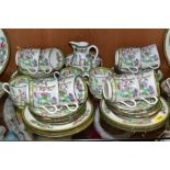 A QUANTITY OF EARLY 20TH CENTURY CAULDON LTD INDIAN TREE PATTERN TEA AND COFFEE WARES, comprising