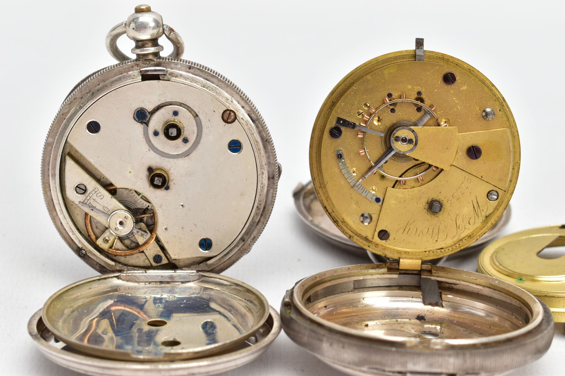 TWO SILVER OPEN FACE POCKET WATCHES, the first with a round white dial signed 'The ACME Samuel, - Image 5 of 5