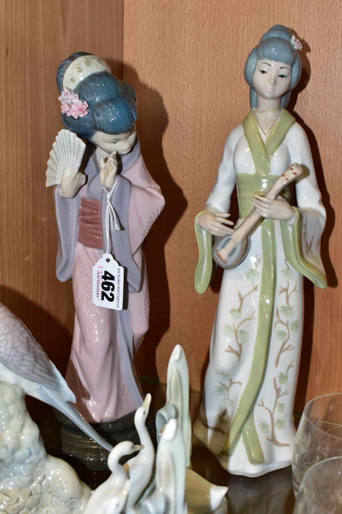 A GROUP OF LLADRO, NAO ETC, comprising Lladro Timid Japanese/Chrysanthemum Geisha no4990 designed by - Image 5 of 10