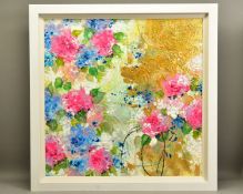 AMYLEE PARIS (FRANCE 1978) 'RAVISHMENT' BRIGHTLY COLOURED FLOWERS, distressed finish to the