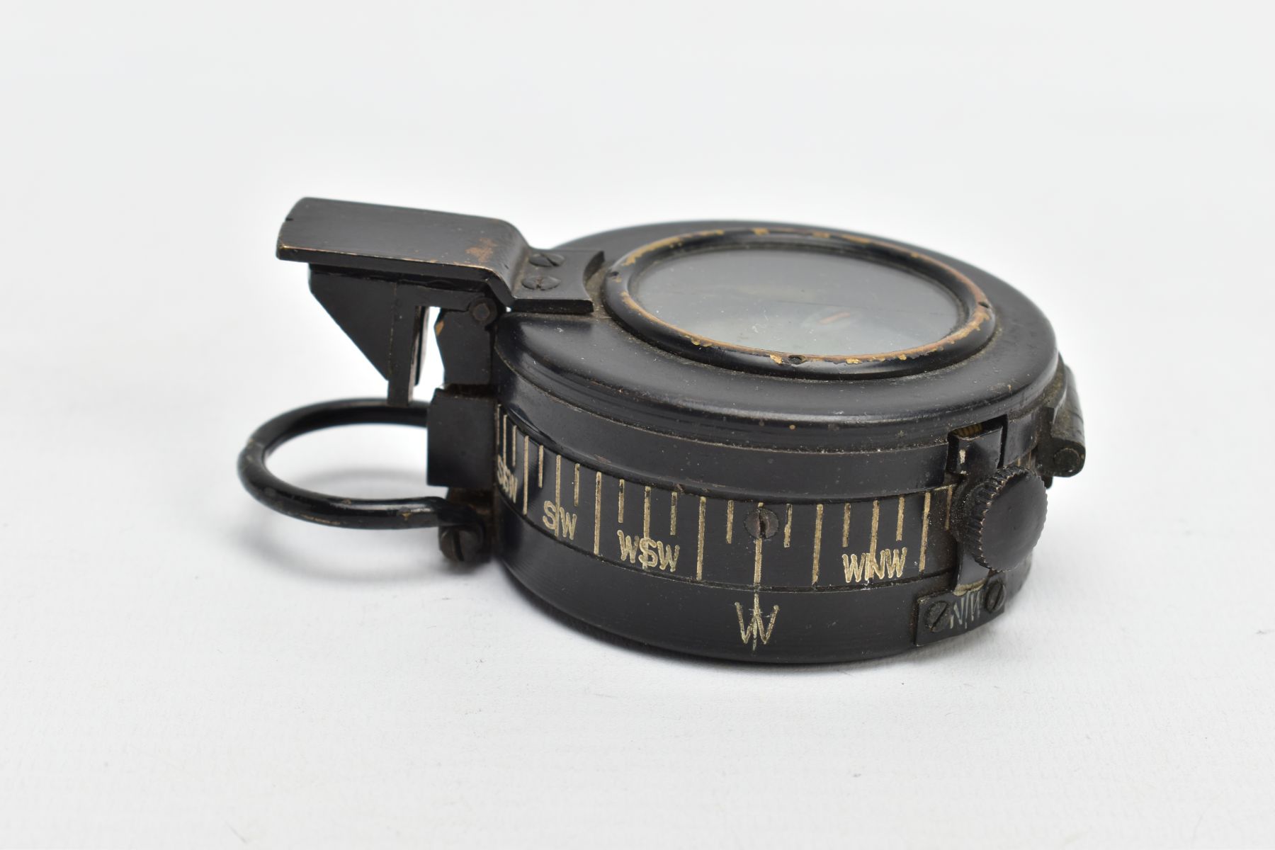 A MILITARY COMPASS, black compass, stamped T.G.C2 Ltd London number 234303, dated 1943 MK III - Image 2 of 7