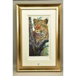 ROLF HARRIS (AUSTRALIA 1930) 'ALERT FOR PREY' a limited edition print of a Leopard 65/195, signed to