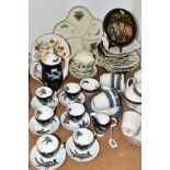 A GROUP OF CERAMIC TEAWARES AND COLLECTORS PLATES, comprising a fifteen piece Royal Albert Night and