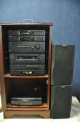 A SONY LBT-D259 hi-fi system with five disc changer a Sony PS-LX52P turntable with remote in a hi-fi