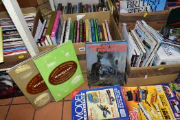 BOOKS, a collection of approximately 120 Railway themed books in five boxes and a small collection