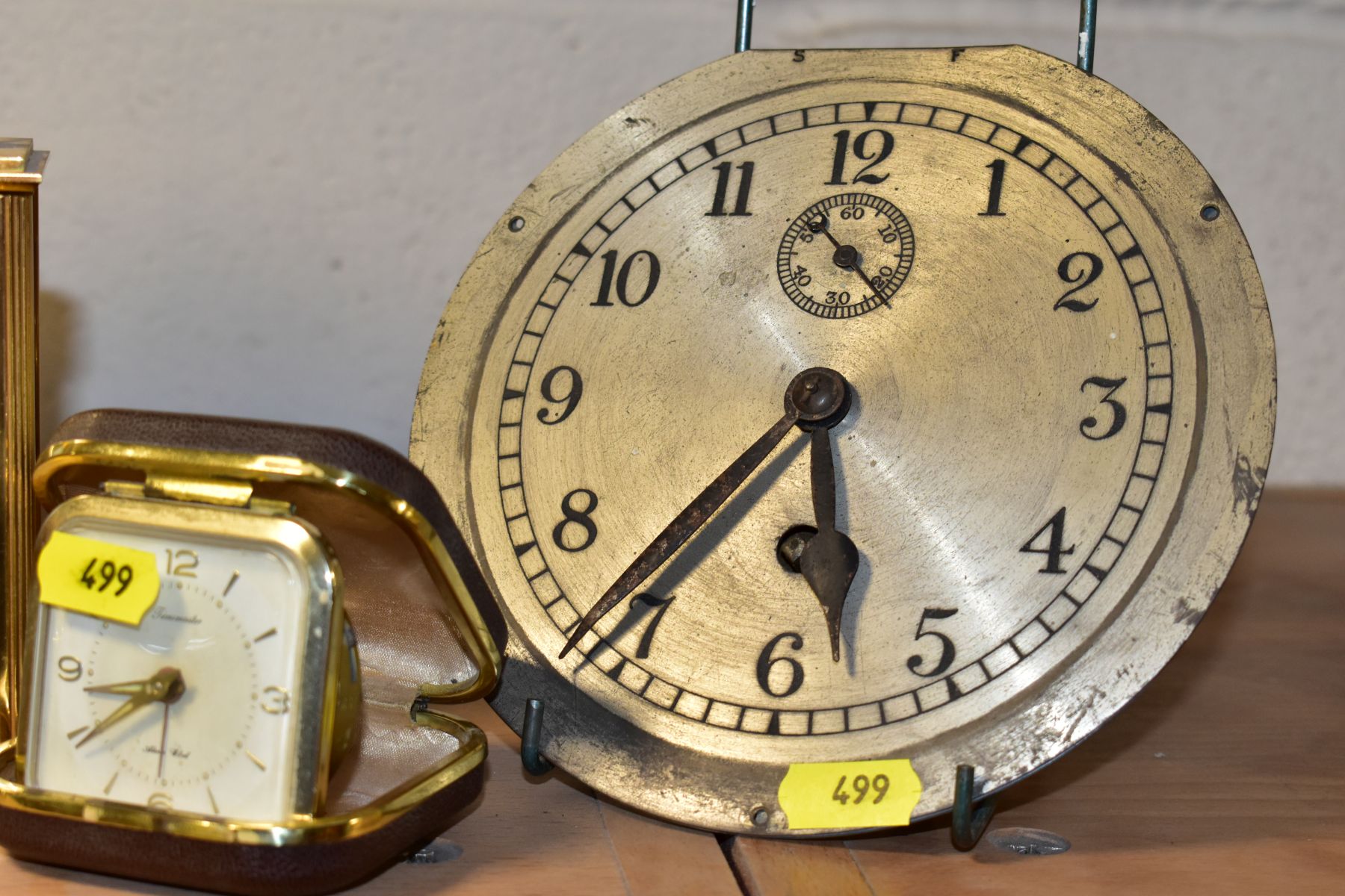A GROUP OF SIX VARIOUS CLOCKS, comprising a late 19th century miniature longcase clock, height 27. - Image 5 of 6