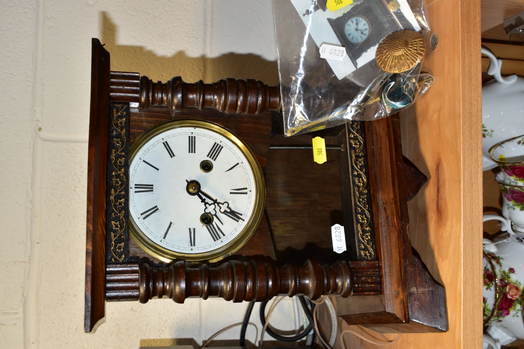 TWO EARLY 20TH CENTURY MANTLE CLOCKS, one marked The United Clock Co Limited Birmingham, with Arabic - Image 9 of 15