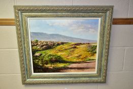 COTE POMARES (SPAIN CONTEMPORY) A SOUTHERN TENERIFE LANDSCAPE, signed bottom left, oil on board,