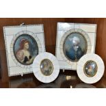 FOUR EARLY 20TH CENTURY OVAL PORTRAIT MINIATURES, all in the late 18th/ early 19th century style,