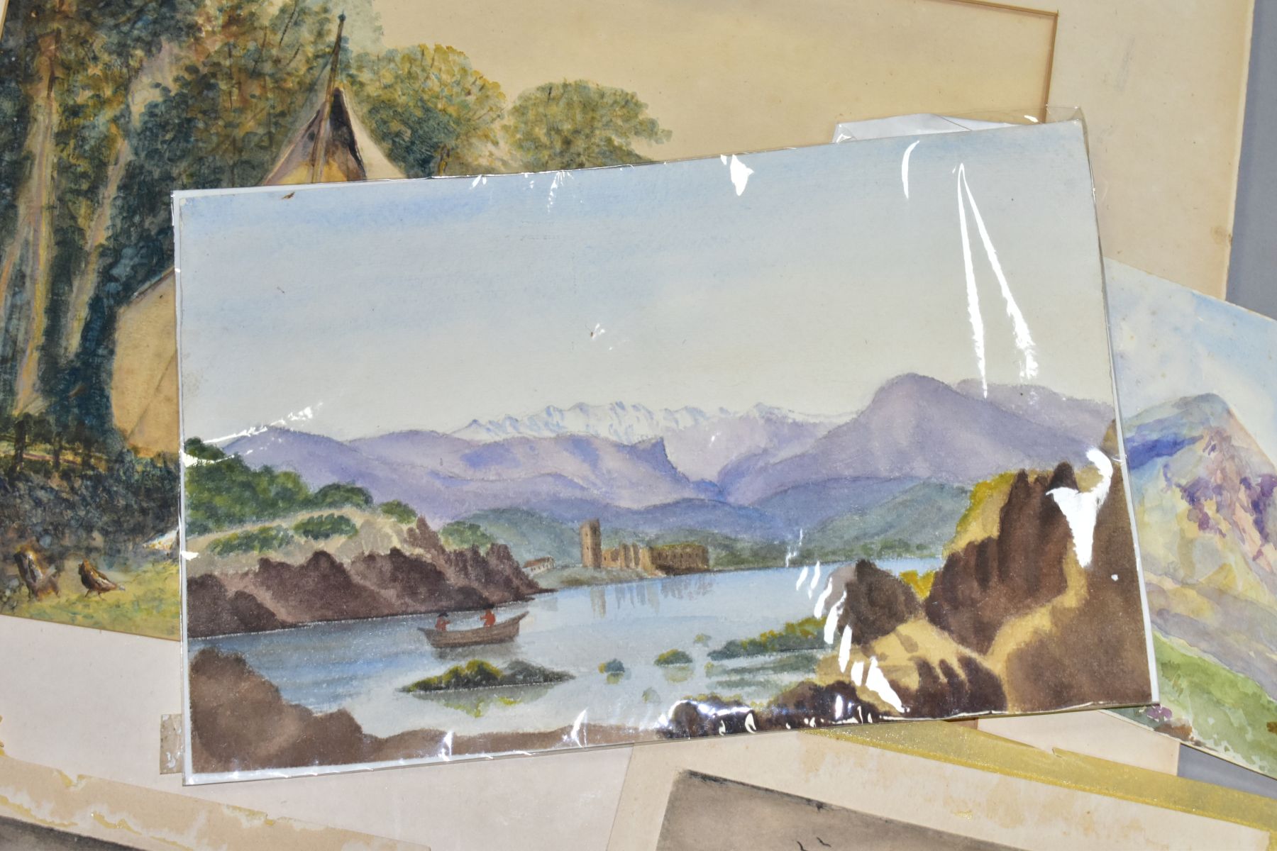 WATERCOLOUR PAINTINGS ETC, TO INCLUDE RICK FORD, haystacks covered with canvas, signed verso, size - Image 5 of 5