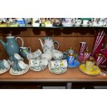 A ROYAL DOULTON 'APRIL SHOWERS' FIFTEEN PIECE COFFEE SET, A CMIELOW FOURTEEN PIECE COFFEE SERVICE (